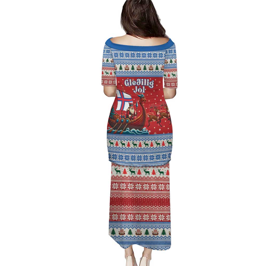 Faroe Islands Viking Santa Christmas Puletasi Funny Reindeer Norse Xmas - Wonder Print Shop