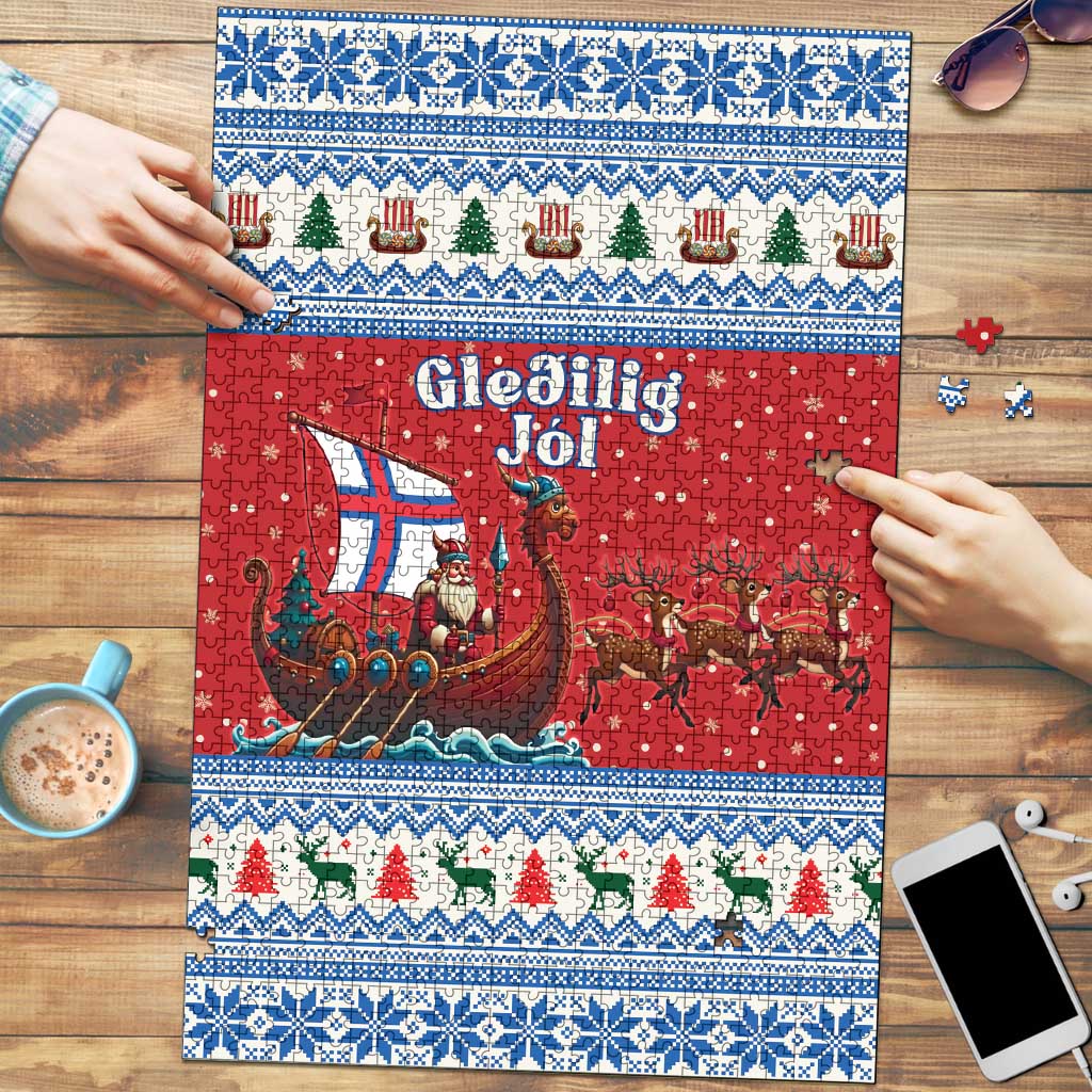 Faroe Islands Viking Santa Christmas Puzzle Funny Reindeer Norse Xmas - Wonder Print Shop