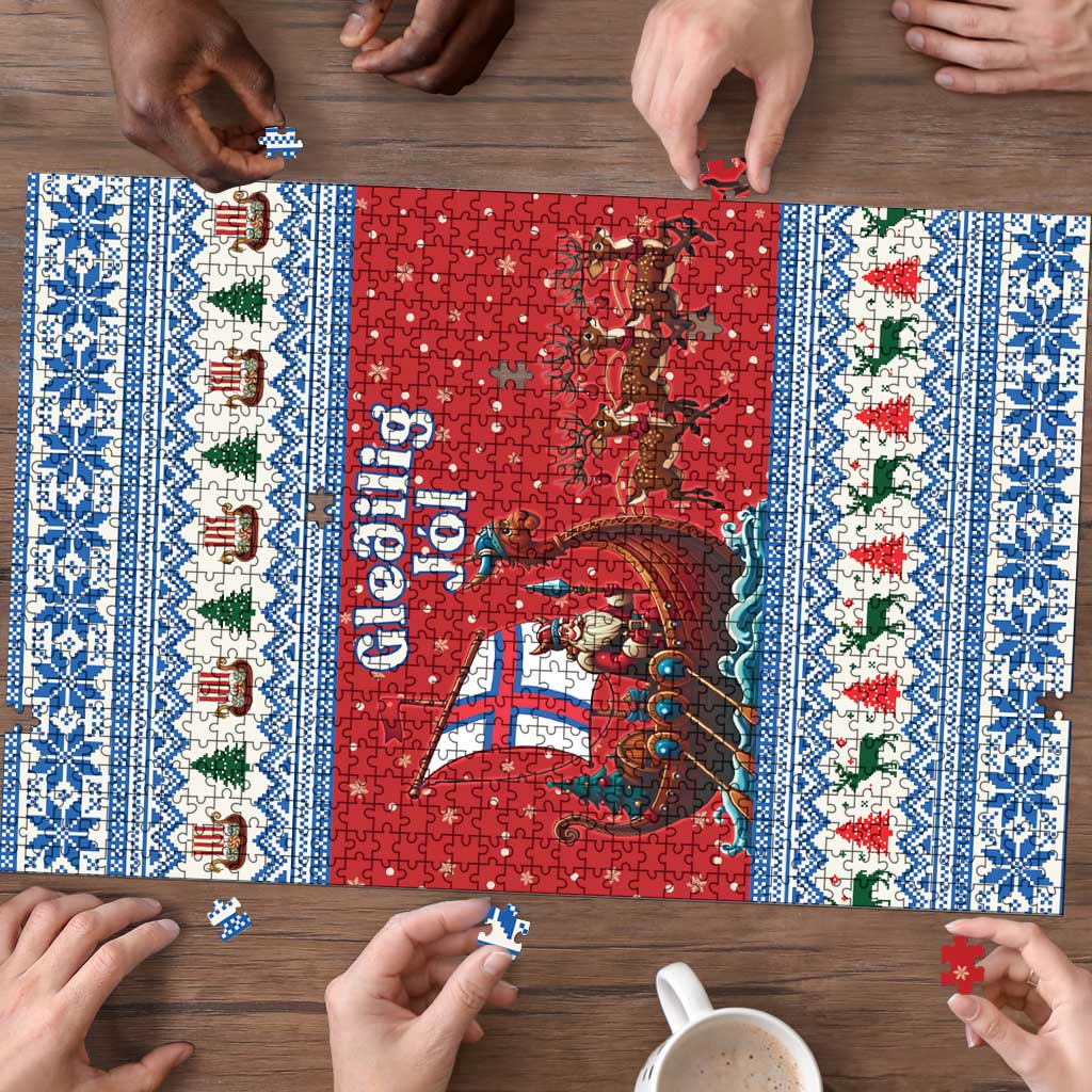 Faroe Islands Viking Santa Christmas Puzzle Funny Reindeer Norse Xmas - Wonder Print Shop