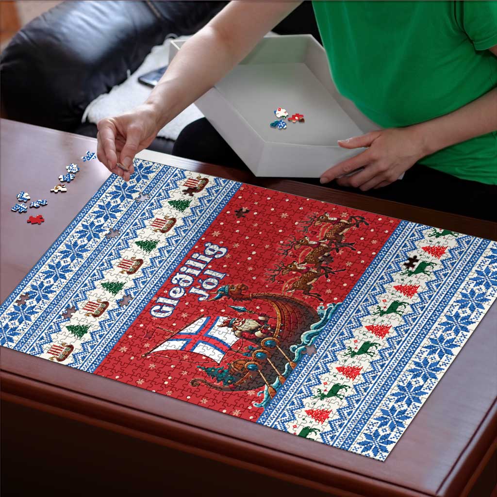 Faroe Islands Viking Santa Christmas Puzzle Funny Reindeer Norse Xmas - Wonder Print Shop