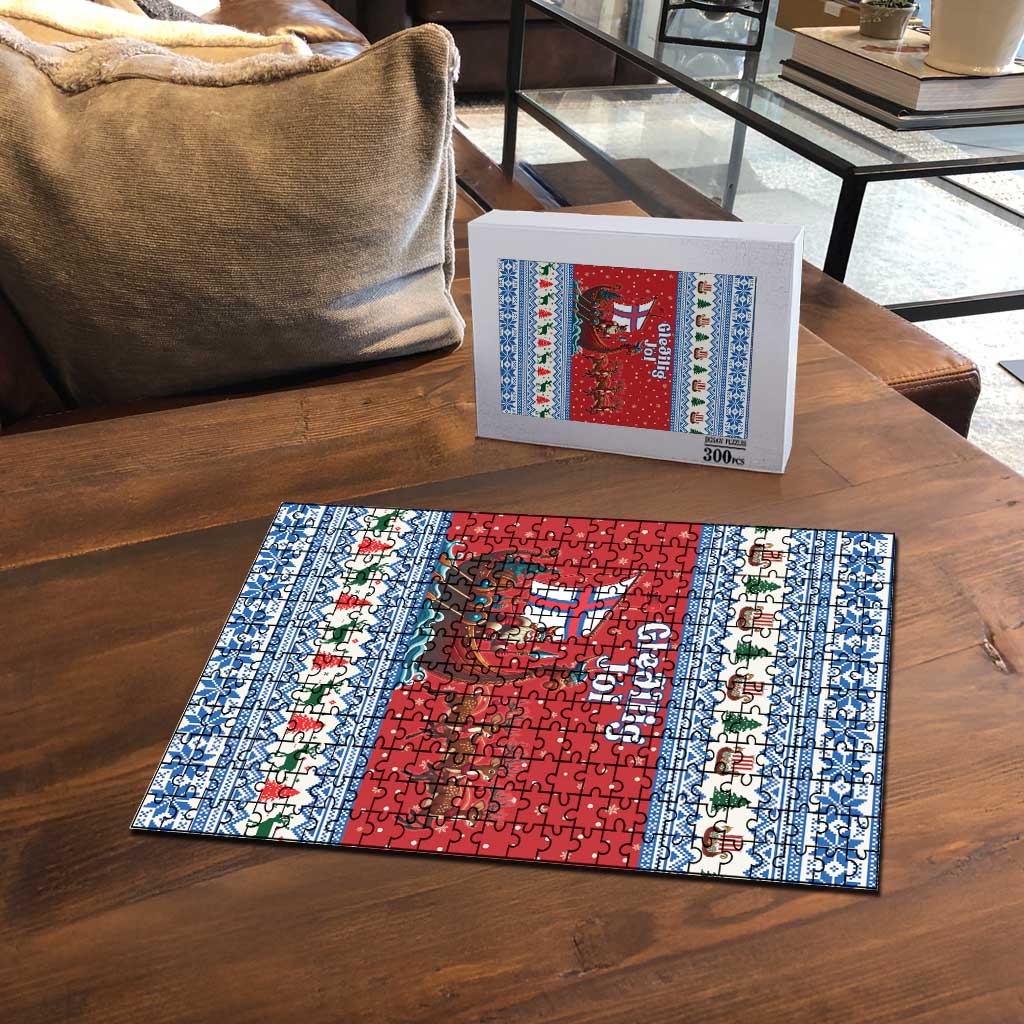 Faroe Islands Viking Santa Christmas Puzzle Funny Reindeer Norse Xmas - Wonder Print Shop
