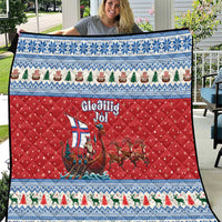 Faroe Islands Viking Santa Christmas Quilt Funny Reindeer Norse Xmas - Wonder Print Shop