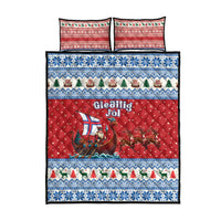 Faroe Islands Viking Santa Christmas Quilt Bed Set Funny Reindeer Norse Xmas - Wonder Print Shop