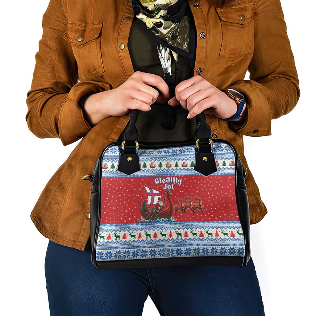 Faroe Islands Viking Santa Christmas Shoulder Handbag Funny Reindeer Norse Xmas - Wonder Print Shop