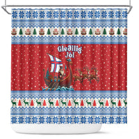 Faroe Islands Viking Santa Christmas Shower Curtain Funny Reindeer Norse Xmas - Wonder Print Shop