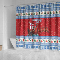 Faroe Islands Viking Santa Christmas Shower Curtain Funny Reindeer Norse Xmas - Wonder Print Shop