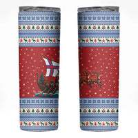 Faroe Islands Viking Santa Christmas Skinny Tumbler Funny Reindeer Norse Xmas - Wonder Print Shop