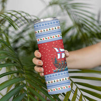 Faroe Islands Viking Santa Christmas Skinny Tumbler Funny Reindeer Norse Xmas - Wonder Print Shop