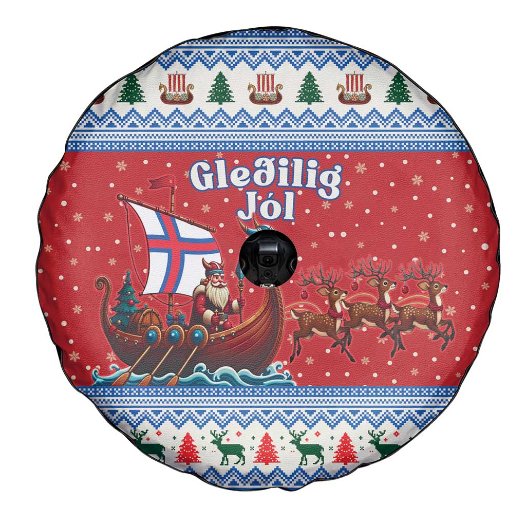 Faroe Islands Viking Santa Christmas Spare Tire Cover Funny Reindeer Norse Xmas - Wonder Print Shop