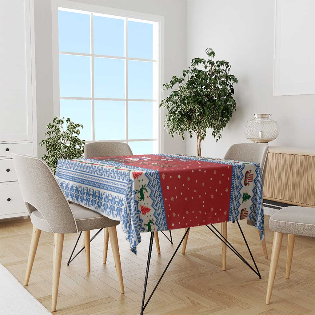 Faroe Islands Viking Santa Christmas Tablecloth Funny Reindeer Norse Xmas - Wonder Print Shop