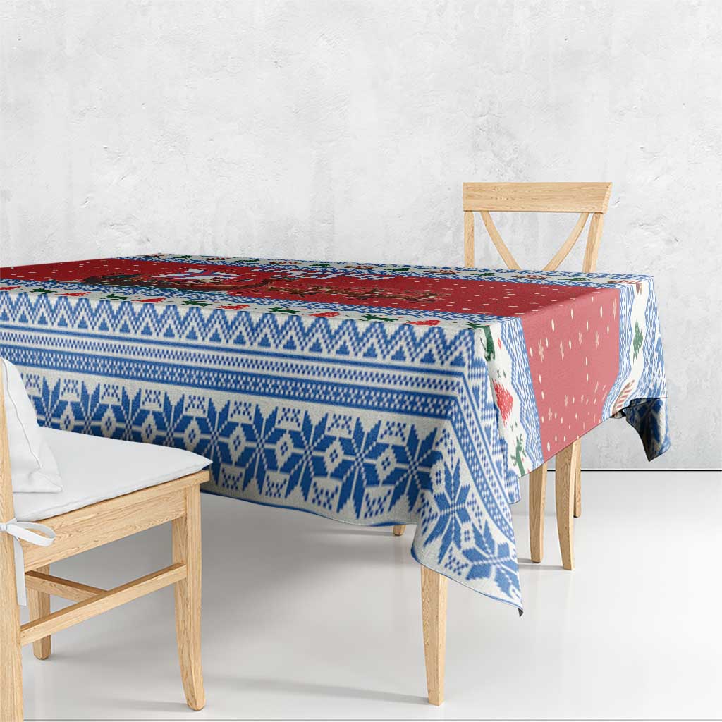 Faroe Islands Viking Santa Christmas Tablecloth Funny Reindeer Norse Xmas - Wonder Print Shop