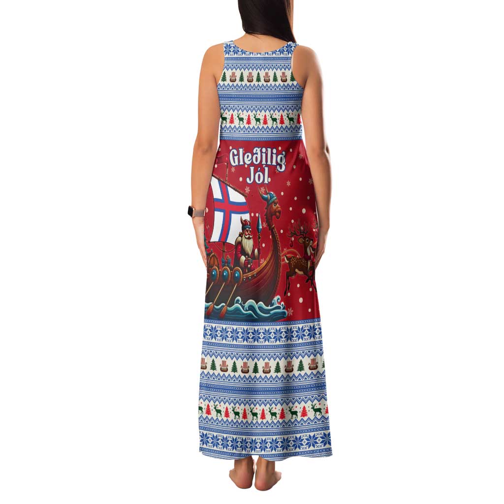 Faroe Islands Viking Santa Christmas Tank Maxi Dress Funny Reindeer Norse Xmas - Wonder Print Shop