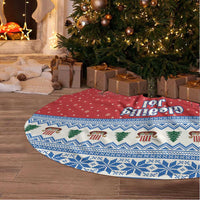 Faroe Islands Viking Santa Christmas Tree Skirt Funny Reindeer Norse Xmas - Wonder Print Shop