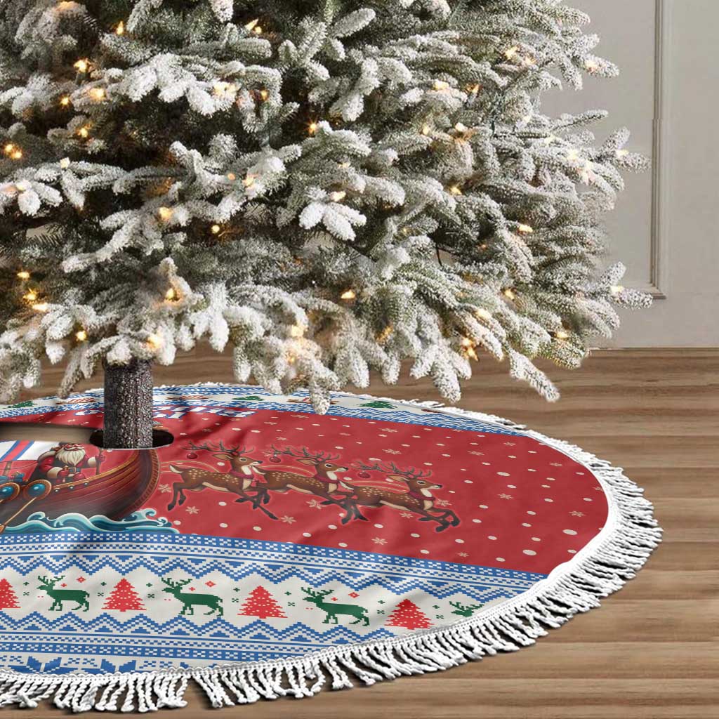 Faroe Islands Viking Santa Christmas Tree Skirt Funny Reindeer Norse Xmas - Wonder Print Shop