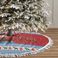 Faroe Islands Viking Santa Christmas Tree Skirt Funny Reindeer Norse Xmas - Wonder Print Shop