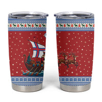 Faroe Islands Viking Santa Christmas Tumbler Cup Funny Reindeer Norse Xmas - Wonder Print Shop