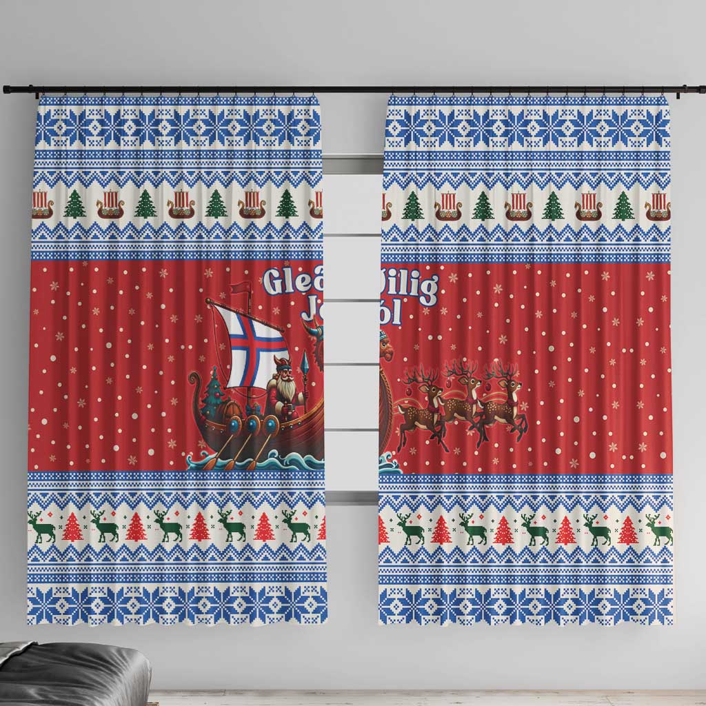 Faroe Islands Viking Santa Christmas Window Curtain Funny Reindeer Norse Xmas - Wonder Print Shop