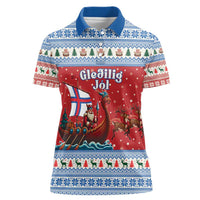 Faroe Islands Viking Santa Christmas Women Polo Shirt Funny Reindeer Norse Xmas - Wonder Print Shop