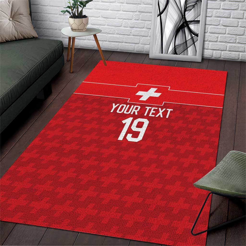 Custom World Football 2026 Switzerland Area Rug Schweiz Hopp Schwiiz - Wonder Print Shop