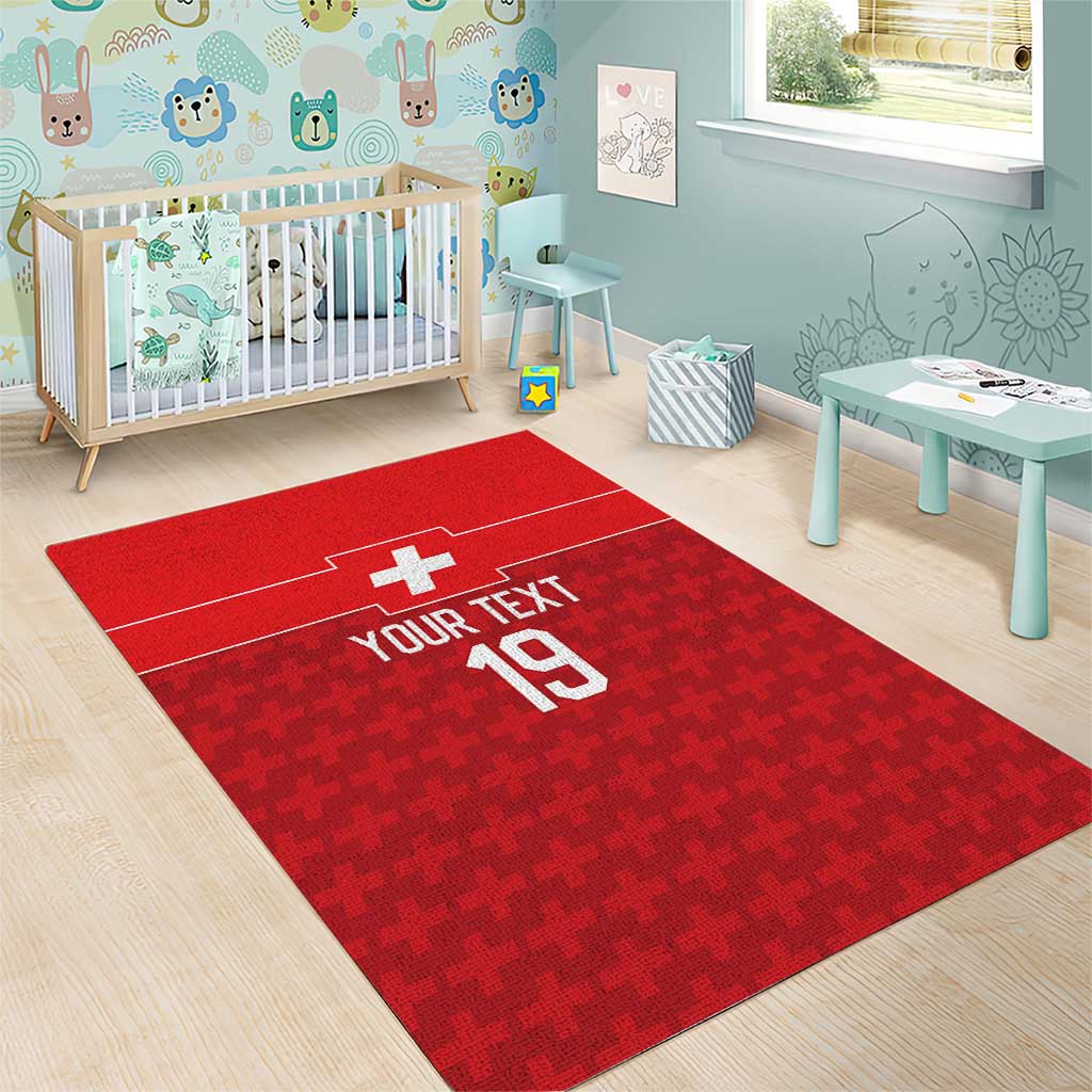 Custom World Football 2026 Switzerland Area Rug Schweiz Hopp Schwiiz - Wonder Print Shop