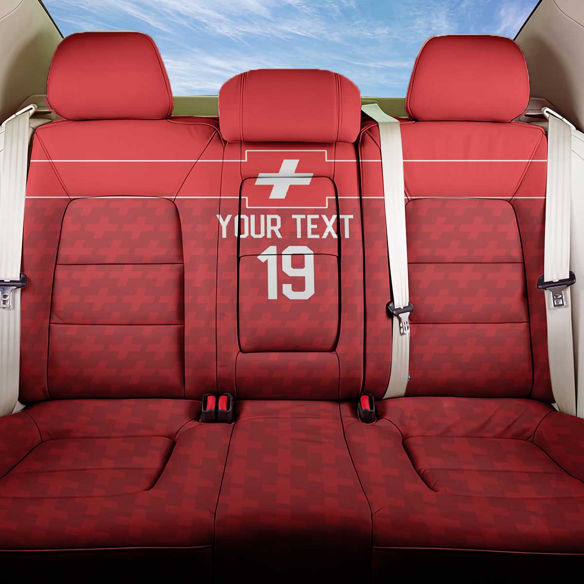 Custom World Football 2026 Switzerland Back Car Seat Cover Schweiz Hopp Schwiiz - Wonder Print Shop