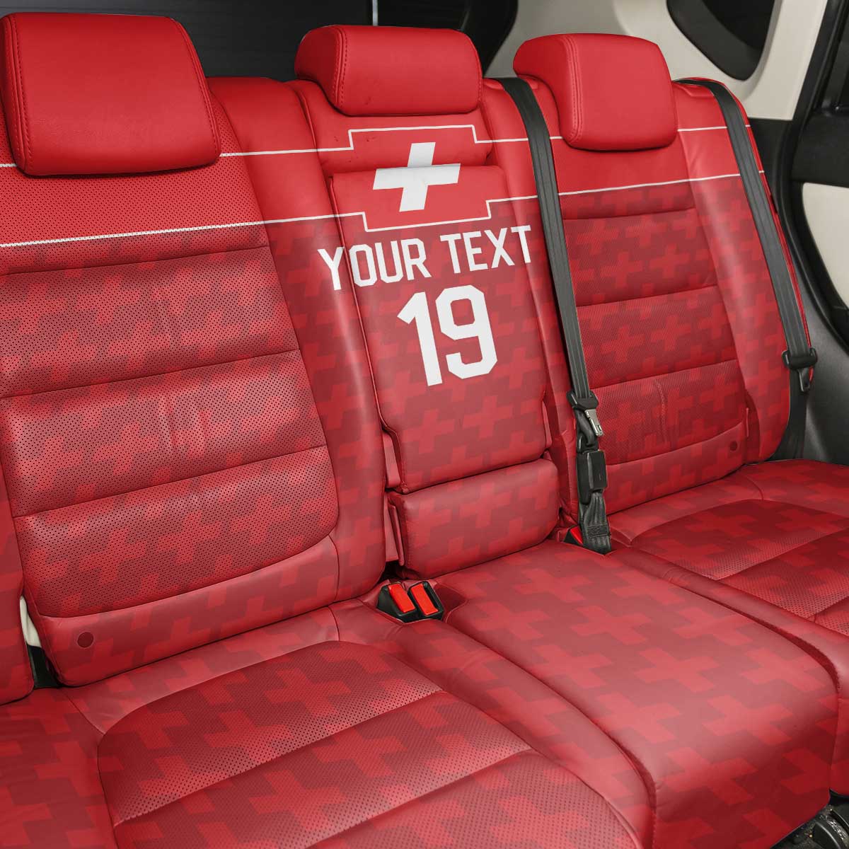 Custom World Football 2026 Switzerland Back Car Seat Cover Schweiz Hopp Schwiiz - Wonder Print Shop