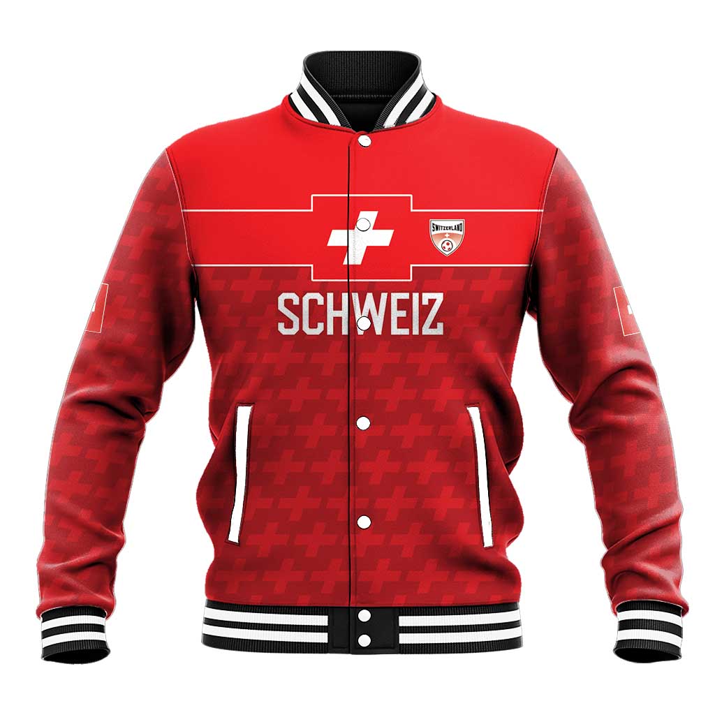 Custom World Football 2026 Switzerland Baseball Jacket Schweiz Hopp Schwiiz - Wonder Print Shop