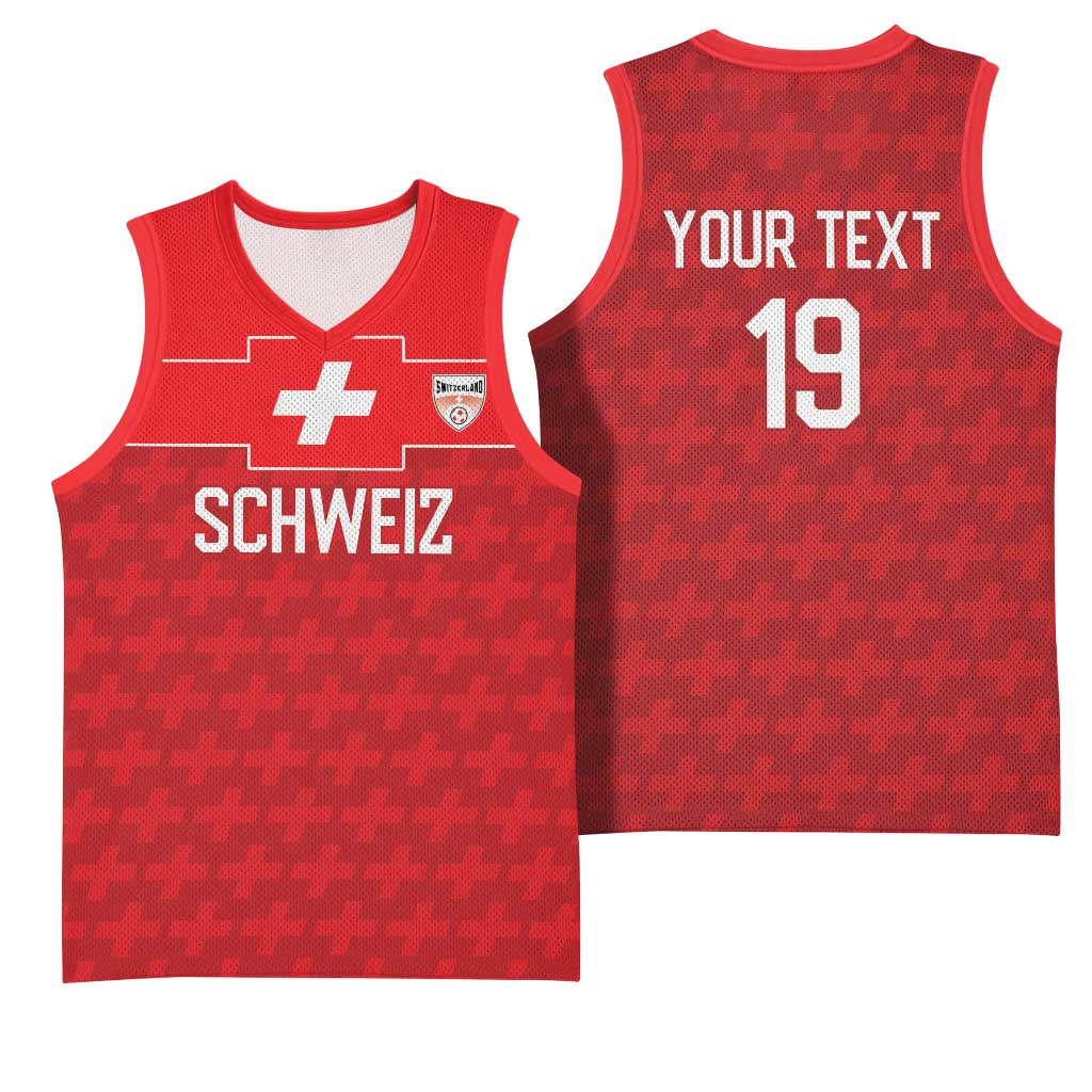Custom World Football 2026 Switzerland Basketball Jersey Schweiz Hopp Schwiiz - Wonder Print Shop