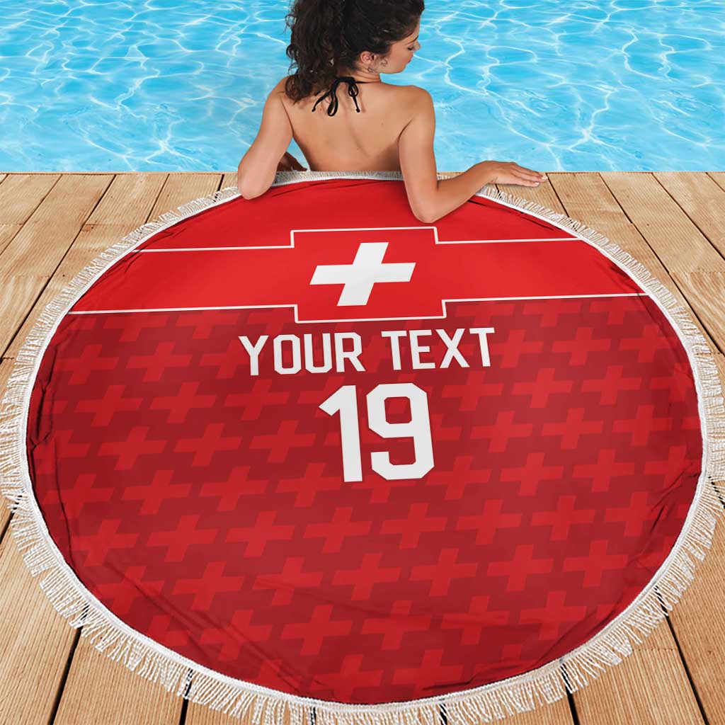 Custom World Football 2026 Switzerland Beach Blanket Schweiz Hopp Schwiiz - Wonder Print Shop