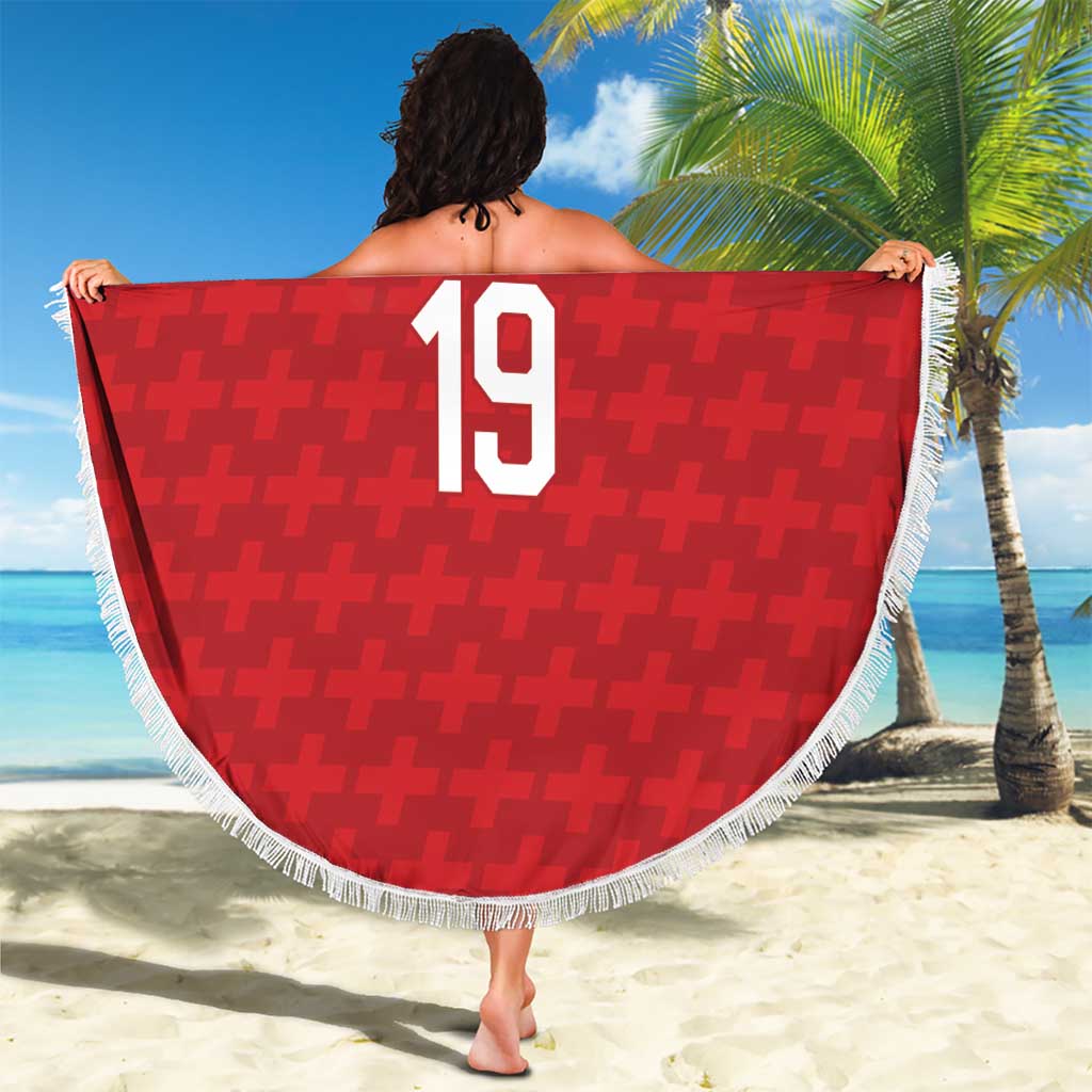 Custom World Football 2026 Switzerland Beach Blanket Schweiz Hopp Schwiiz - Wonder Print Shop