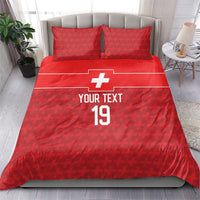 Custom World Football 2026 Switzerland Bedding Set Schweiz Hopp Schwiiz - Wonder Print Shop