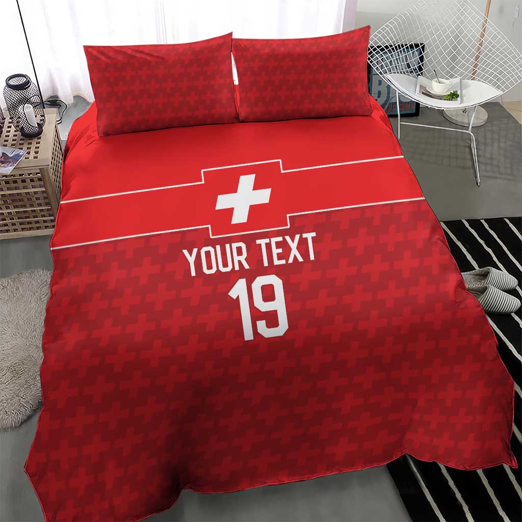 Custom World Football 2026 Switzerland Bedding Set Schweiz Hopp Schwiiz - Wonder Print Shop