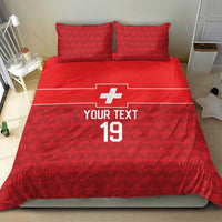 Custom World Football 2026 Switzerland Bedding Set Schweiz Hopp Schwiiz - Wonder Print Shop