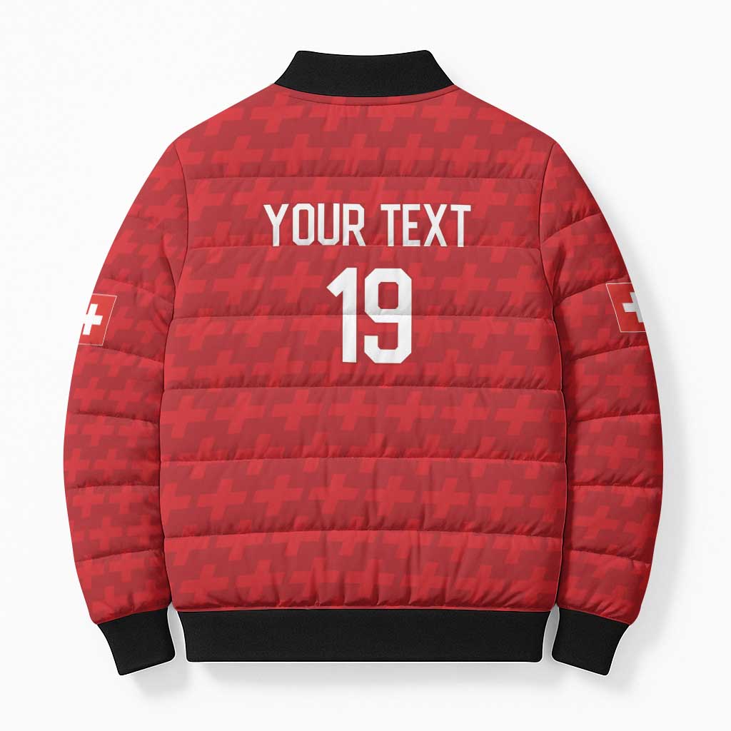 Custom World Football 2026 Switzerland Bomber Puffer Jacket Schweiz Hopp Schwiiz - Wonder Print Shop
