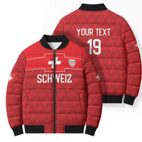 Custom World Football 2026 Switzerland Bomber Puffer Jacket Schweiz Hopp Schwiiz - Wonder Print Shop