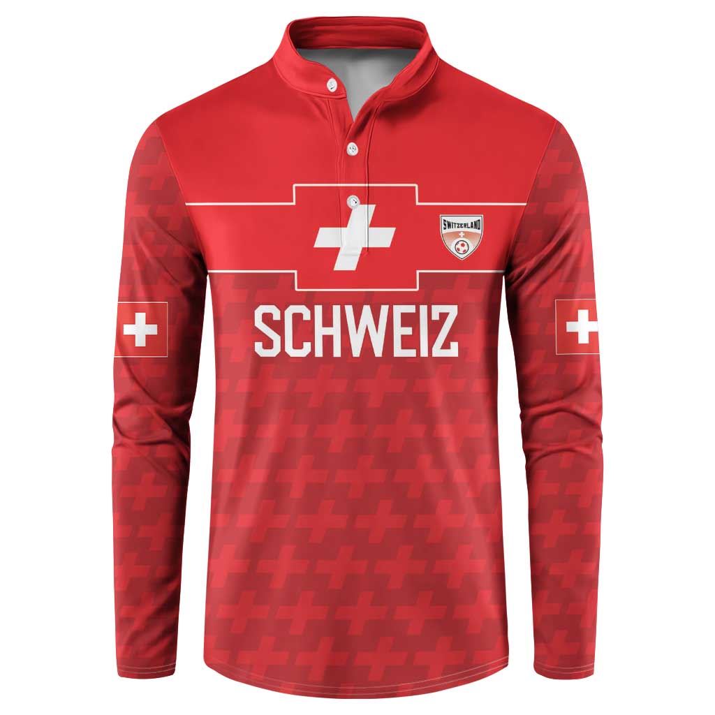 Custom World Football 2026 Switzerland Button Sweatshirt Schweiz Hopp Schwiiz - Wonder Print Shop
