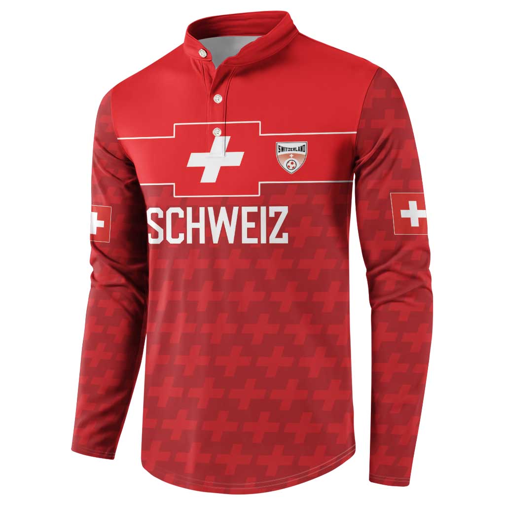 Custom World Football 2026 Switzerland Button Sweatshirt Schweiz Hopp Schwiiz - Wonder Print Shop