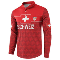 Custom World Football 2026 Switzerland Button Sweatshirt Schweiz Hopp Schwiiz - Wonder Print Shop