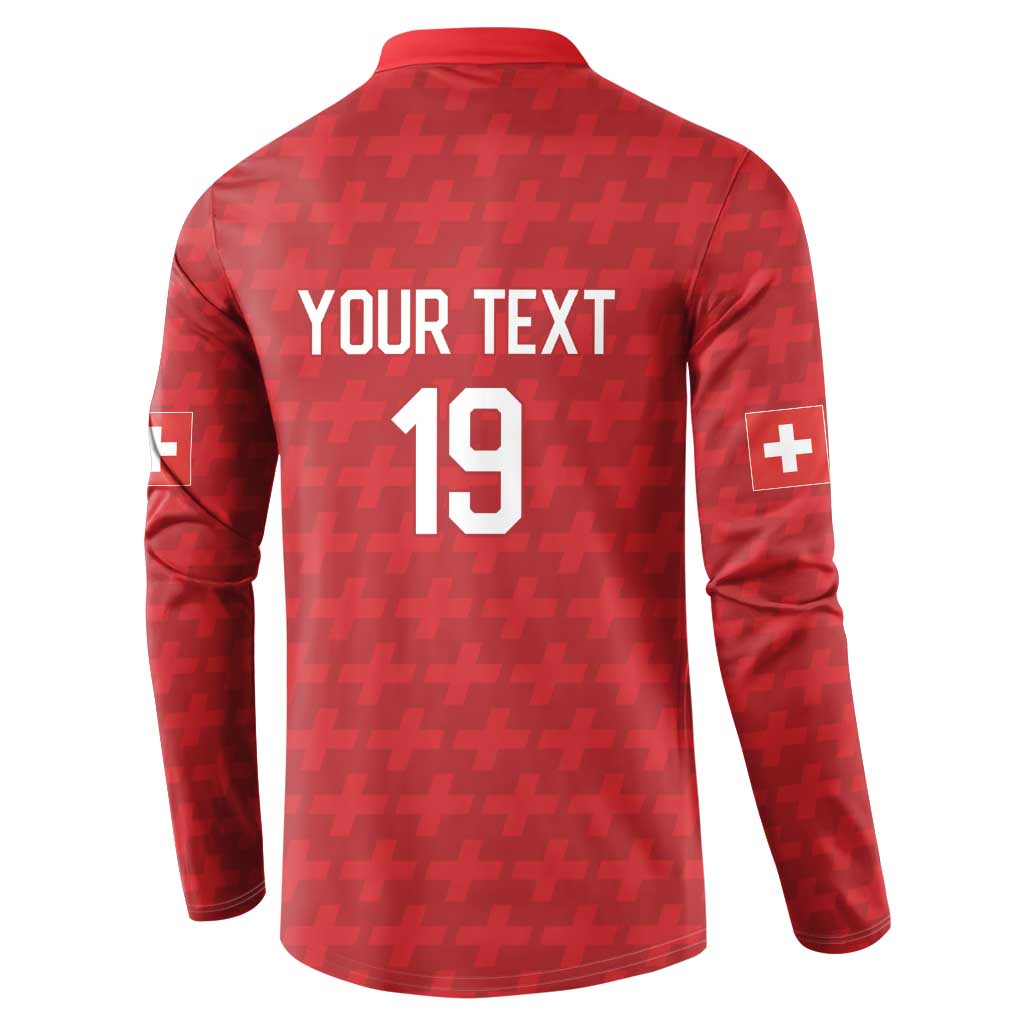 Custom World Football 2026 Switzerland Button Sweatshirt Schweiz Hopp Schwiiz - Wonder Print Shop