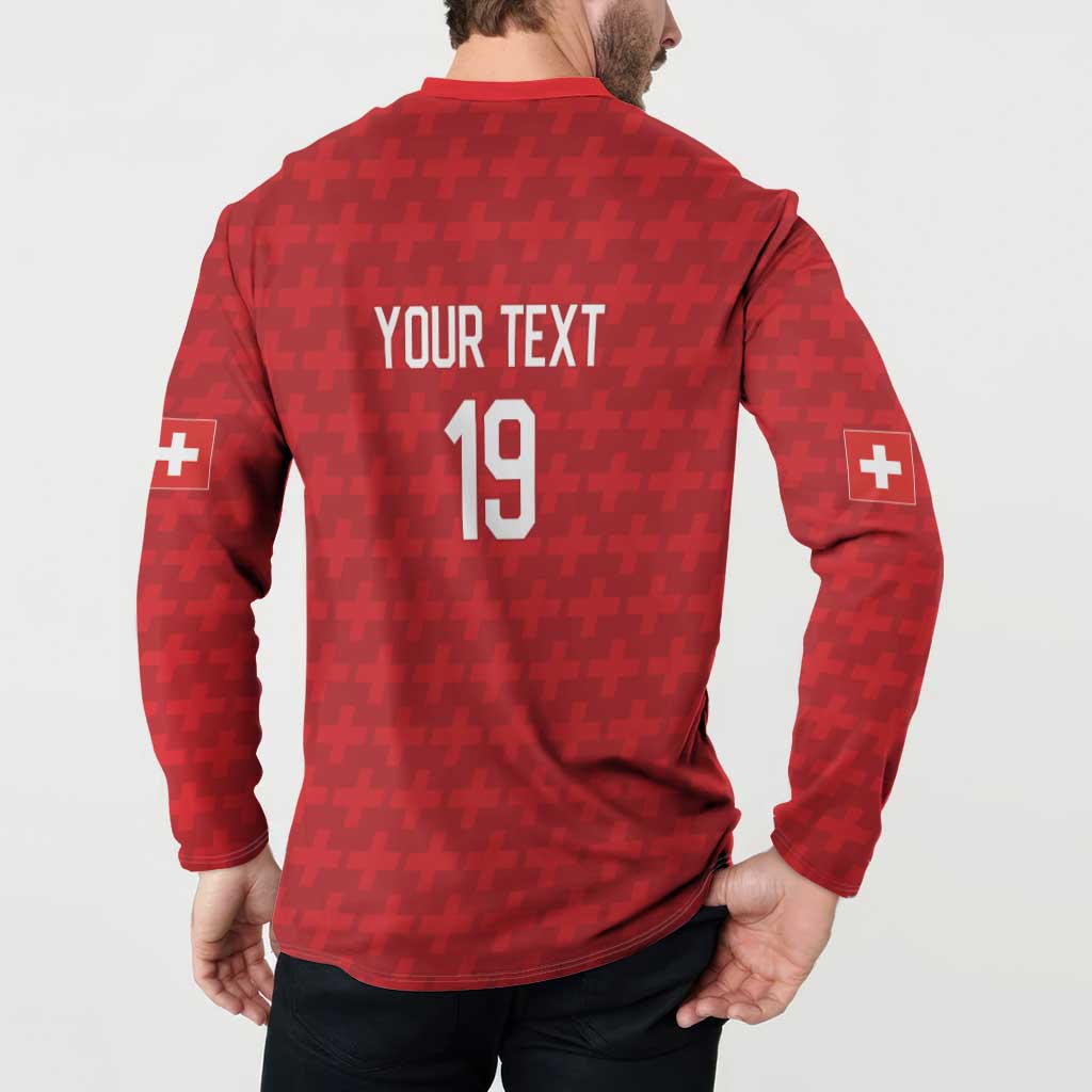 Custom World Football 2026 Switzerland Button Sweatshirt Schweiz Hopp Schwiiz - Wonder Print Shop