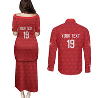 Custom World Football 2026 Switzerland Couples Matching Puletasi and Long Sleeve Button Shirt Schweiz Hopp Schwiiz - Wonder Print Shop