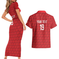 Custom World Football 2026 Switzerland Couples Matching Short Sleeve Bodycon Dress and Hawaiian Shirt Schweiz Hopp Schwiiz - Wonder Print Shop