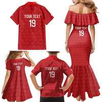 Custom World Football 2026 Switzerland Family Matching Mermaid Dress and Hawaiian Shirt Schweiz Hopp Schwiiz - Wonder Print Shop