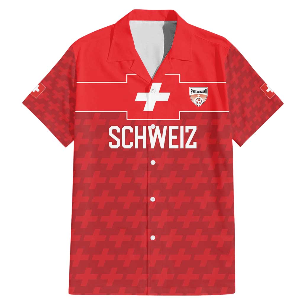 Custom World Football 2026 Switzerland Family Matching Mermaid Dress and Hawaiian Shirt Schweiz Hopp Schwiiz - Wonder Print Shop