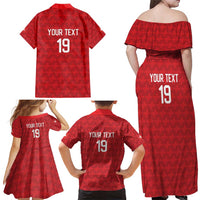 Custom World Football 2026 Switzerland Family Matching Off Shoulder Maxi Dress and Hawaiian Shirt Schweiz Hopp Schwiiz - Wonder Print Shop