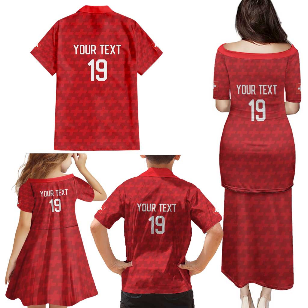 Custom World Football 2026 Switzerland Family Matching Puletasi and Hawaiian Shirt Schweiz Hopp Schwiiz - Wonder Print Shop