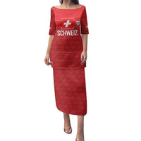 Custom World Football 2026 Switzerland Family Matching Puletasi and Hawaiian Shirt Schweiz Hopp Schwiiz - Wonder Print Shop