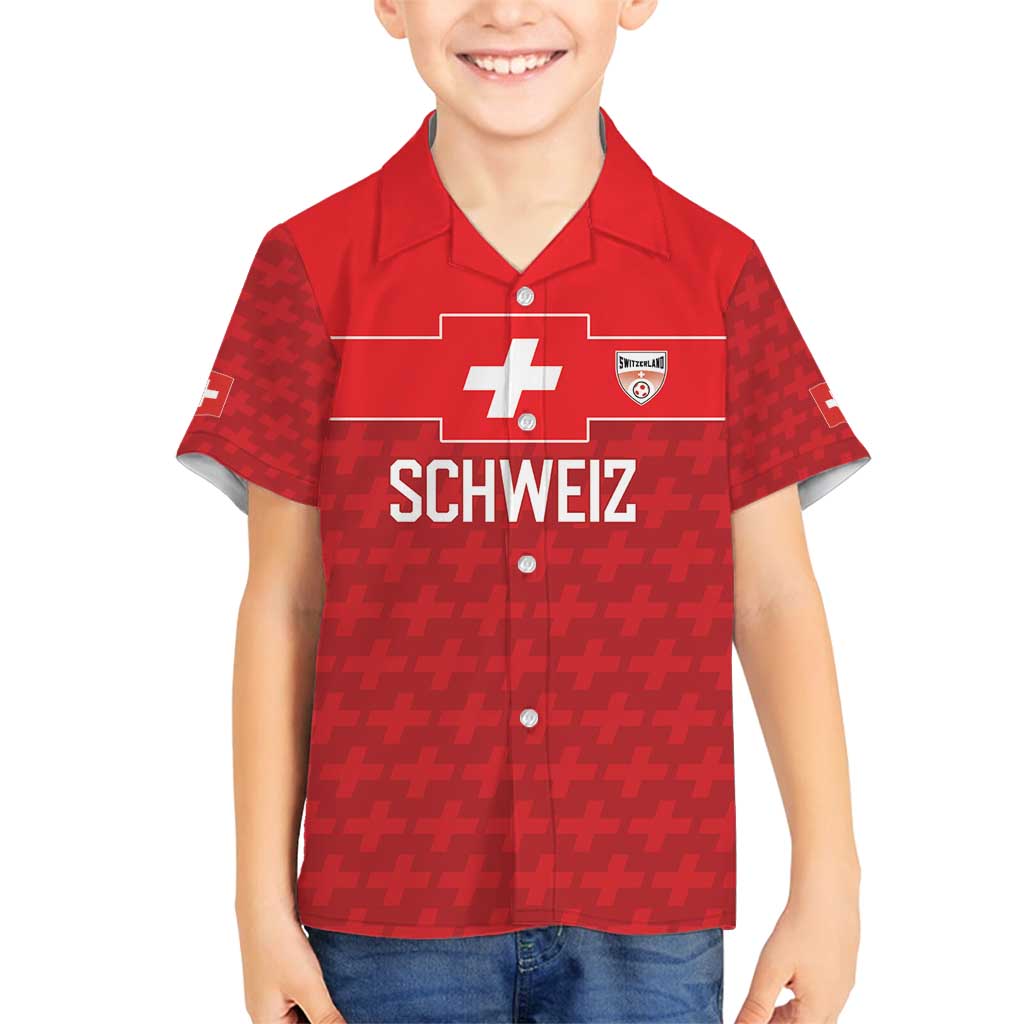 Custom World Football 2026 Switzerland Family Matching Puletasi and Hawaiian Shirt Schweiz Hopp Schwiiz - Wonder Print Shop