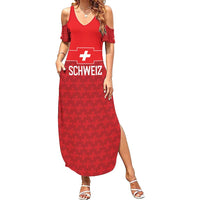 Custom World Football 2026 Switzerland Family Matching Summer Maxi Dress and Hawaiian Shirt Schweiz Hopp Schwiiz - Wonder Print Shop