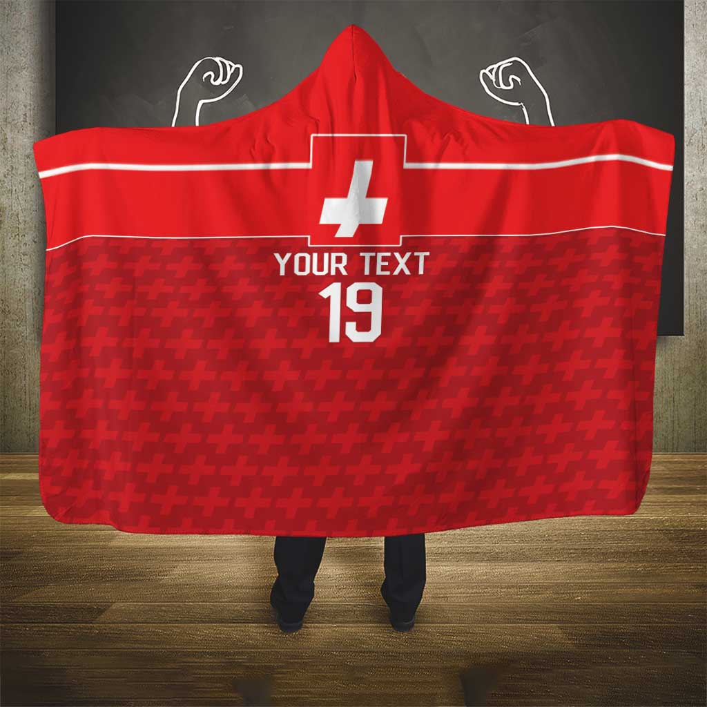 Custom World Football 2026 Switzerland Hooded Blanket Schweiz Hopp Schwiiz - Wonder Print Shop